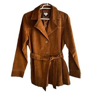 Women's Sz L Ashley by 26 International Brown Suede 100% Leather Jacket